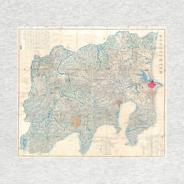 Vintage Map of Tokyo and Mt. Fuji Japan (1843) by Bravuramedia